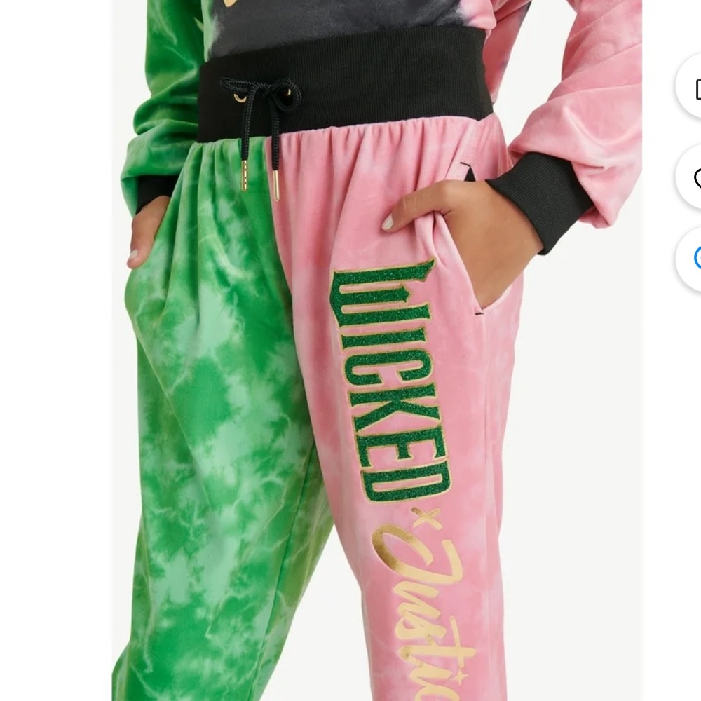 Justice Green and Pink Tie-Dye Joggers